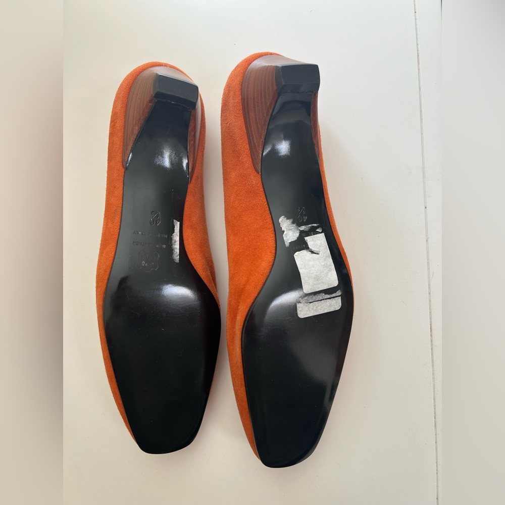 Rene Mancini Paris Orange Suede Women's Loafers - Picture 11 of 11